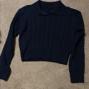 Women's Black Cable Knit Sweater